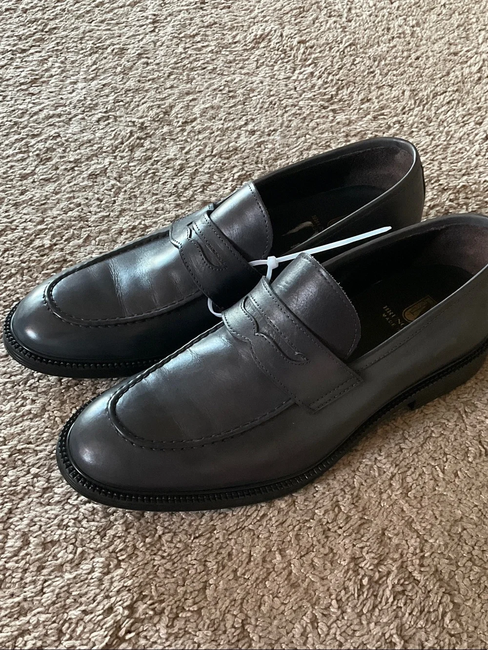 Bruno Magli Black Leather Penny Loafers